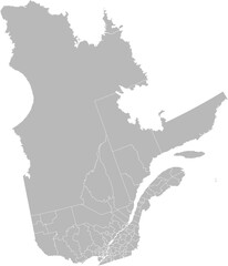 Quebec, Canada &ndash; administrative vector map with census division boundaries (PPT-compatible & fully editable)