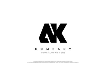 Initial Letter AK Monogram Logo Design