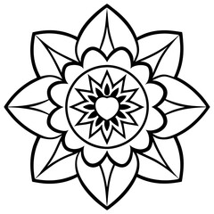 Zen-Style Mandala Heart Line Art