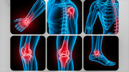Medical Illustrations of Human Joints for Arthritis Awareness