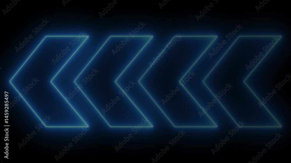 Poster neon sign arrows animation. futuristic direction pointer. animation of glowing neon arrows. arrow lo