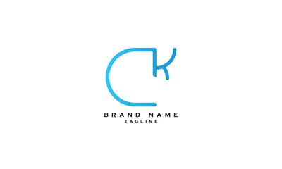 CK, KC, Abstract initial monogram letter alphabet logo design