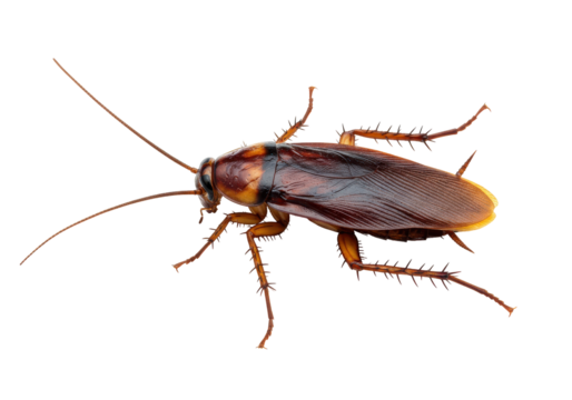 Gleaming cockroach on a black abyss