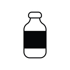 Glass Milk Bottle Vector icon