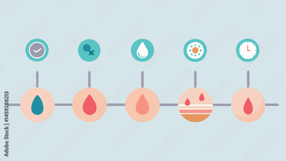 Poster healing process a timeline graphic showing the stages of skin healing after microneedling with illus