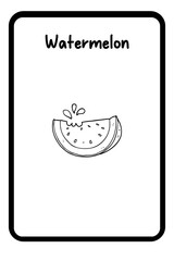 Coloring Fruit Flashcards 1 - watermelon (2)