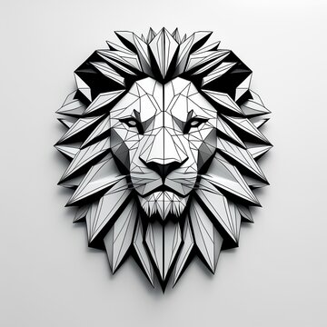 lion head geometric isolated