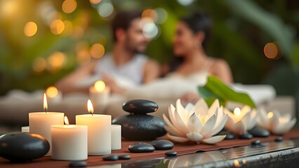 Benessere, salute e relax, giovane coppia nella Spa di un centro benessere