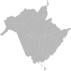 New Brunswick, Canada – administrative vector map with census division boundaries (PPT-compatible & fully editable)