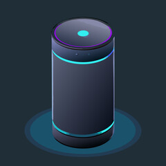 AI Dot on a dark background, showcasing its sleek design and glowing light ring.