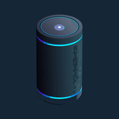 AI Dot on a dark background, showcasing its sleek design and glowing light ring.