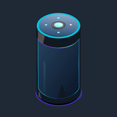 AI Dot on a dark background, showcasing its sleek design and glowing light ring.