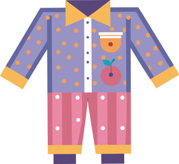 A charming vector art illustration featuring a cozy pajama set, perfect for sleepwear designs, fashion projects, and bedtime-themed graphics.