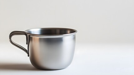 Stainless Steel Mug with White Background.