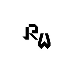 sporty style monogram cool minimalist logo RW Initial square concept Alphabet