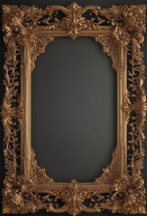 Ornate gold frame with delicate floral details,  pattern,  luxury