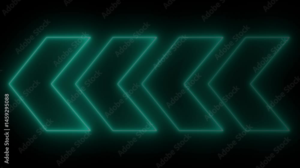 Poster neon sign arrows animation. futuristic direction pointer. animation of glowing neon arrows. arrow lo