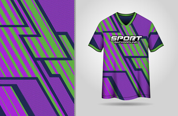 Modern sports purple and green background for jersey design © Abd