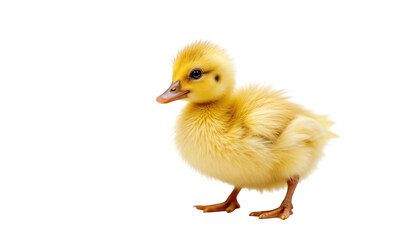 Obraz premium Adorable yellow duckling, a closeup look at the small bird's first adventures