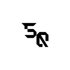 sporty style monogram cool minimalist logo SQ Initial square concept Alphabet