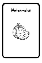 WATERMELON COLORING PICTURES
