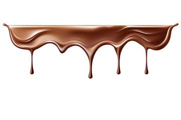 Dripping chocolate syrup dessert food white background.