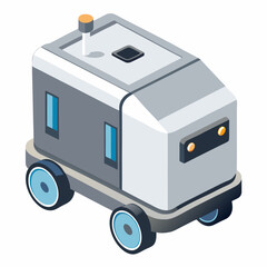 Cartoon ice cream truck on a vibrant purple background, evoking a fun and playful summer vibe.