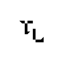 Obraz premium sporty style monogram cool minimalist logo TL Initial square concept Alphabet