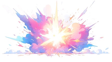 color powder explosion, colorful anime style