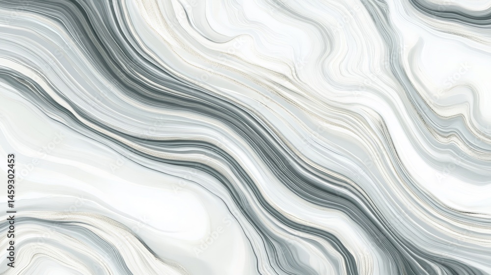 Poster minimal abstract background with flowing white and gray lines, soft curve design in modern gradient 