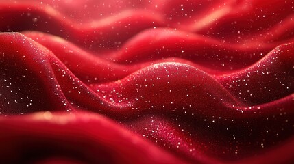 Red Glitter Fabric Abstract Background