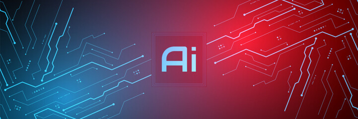 Artificial Intelligence ,AI chipset on circuit board, futuristic Technology Concept	
