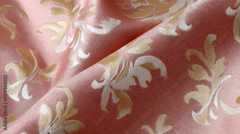Leinwandbilder this delicate silk fabric features intricate floral patterns and a seamless texture, creating an ele