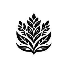Minimalist Black & White Leaf Motif, Elegant Nature Design