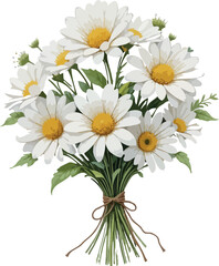 Obraz premium A beautiful bouquet of white and yellow daisies and camomiles, a floral celebration of summer's bloom