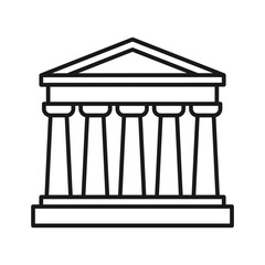 Parthenon vector icon illustration on white background. Historical building and monument icons in line style