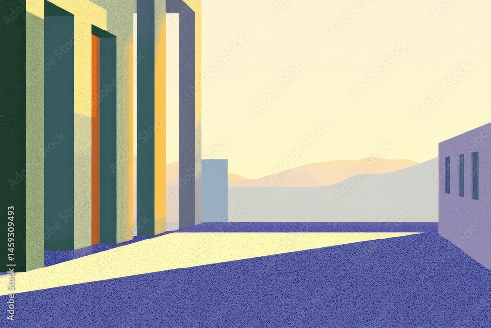 Poster random backdrop architecture landscape geometric.