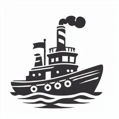 Obraz premium Boat Silhouette Icon Set – Minimalist Nautical Vector Collection