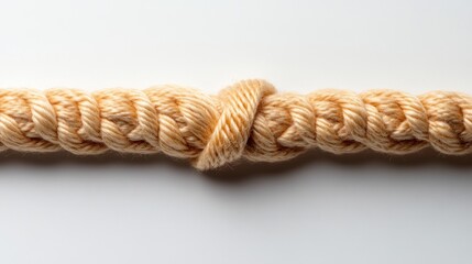 High-resolution shot of a baseball's stitching detail with soft shadow on plain white surface