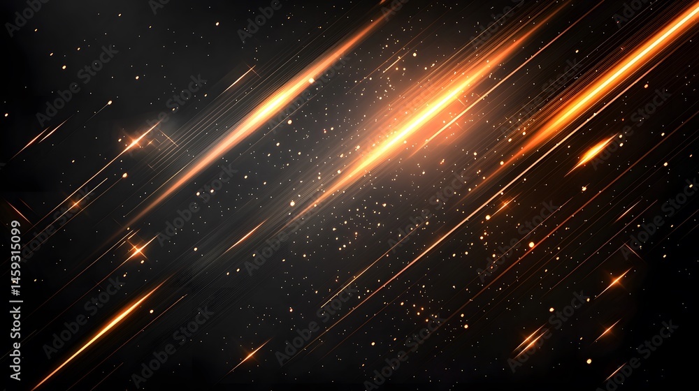 Poster abstract design featuring diagonal lines of warm light.