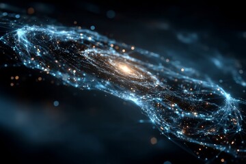 A stunning digital representation of the universe showcasing intricate cosmic patterns and vibrant energy flows