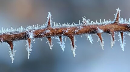 Frozen thorns on a branch (2)