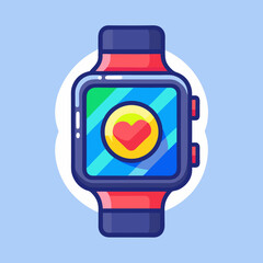 An Apple Watch displaying a heart symbol on its screen, suggesting health tracking features.