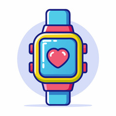 An Apple Watch displaying a heart symbol on its screen, suggesting health tracking features.