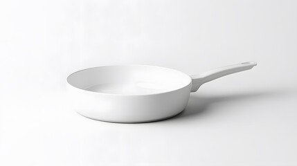 White frying pan with kitchenware.