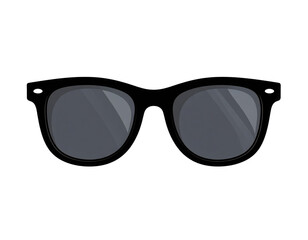 Fototapeta premium Black wayfarer-style sunglasses with dark lenses and a classic frame shape.
