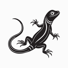 Naklejka premium green anole lizard vector