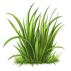 Obraz premium Lush green grass blades nature illustration vibrant foliage plant life greenery