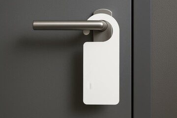 Do Not Disturb: A modern hotel door with a sleek metal handle, showcasing a contemporary "Do Not Disturb" sign. A minimalistic, clean design that evokes a sense of privacy and peace.
