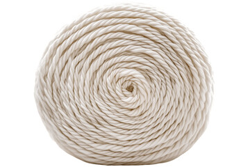 Cream-Colored Twisted Rope Coil, Close-Up Studio Shot